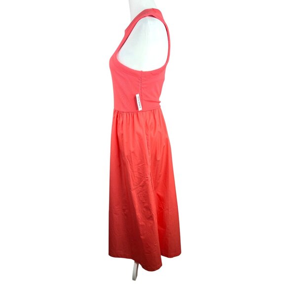 Old Navy Fit & Flare Coral Ribbed Tank Midi Dress Womens Sleeveless Large - Picture 9 of 13